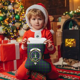 Scottish Shaw Modern Clan Tartan Crest Christmas Stocking - Tartan Plaid Christmas Decor Scottish Plaid Tartan Plaid - ScotsTee - scotstee.com
