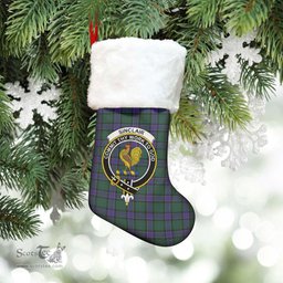 Scottish Sinclair Hunting Modern Clan Tartan Crest Christmas Stocking - Tartan Plaid Christmas Decor Scottish Plaid Tartan Plaid - ScotsTee - scotstee.com