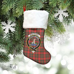 Scottish Monypenny Clan Tartan Crest Christmas Stocking - Tartan Plaid Christmas Decor Scottish Plaid Tartan Plaid - ScotsTee - scotstee.com