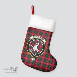 Scottish Roxburgh District Clan Tartan Crest Christmas Stocking - Tartan Plaid Christmas Decor Scottish Plaid Tartan Plaid - ScotsTee - scotstee.com