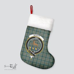 Scottish Scott Green Ancient Clan Tartan Crest Christmas Stocking - Tartan Plaid Christmas Decor Scottish Plaid Tartan Plaid - ScotsTee - scotstee.com