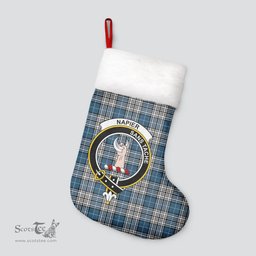 Scottish Napier Modern Clan Tartan Crest Christmas Stocking - Tartan Plaid Christmas Decor Scottish Plaid Tartan Plaid - ScotsTee - scotstee.com