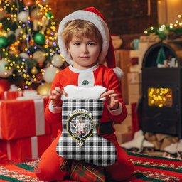 Scottish MacFarlane Black _ White Clan Tartan Crest Christmas Stocking - Tartan Plaid Christmas Decor Scottish Plaid Tartan Plaid - ScotsTee - scotstee.com