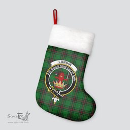 Scottish Lundin Clan Tartan Crest Christmas Stocking - Tartan Plaid Christmas Decor Scottish Plaid Tartan Plaid - ScotsTee - scotstee.com