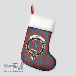 Scottish Mar Clan Tartan Crest Christmas Stocking - Tartan Plaid Christmas Decor Scottish Plaid Tartan Plaid - ScotsTee - scotstee.com