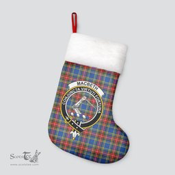 Scottish MacBeth Modern Clan Tartan Crest Christmas Stocking - Tartan Plaid Christmas Decor Scottish Plaid Tartan Plaid - ScotsTee - scotstee.com