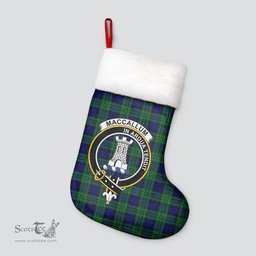 Scottish MacCallum Modern Clan Tartan Crest Christmas Stocking - Tartan Plaid Christmas Decor Scottish Plaid Tartan Plaid - ScotsTee - scotstee.com