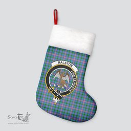 Scottish Ralston Clan Tartan Crest Christmas Stocking - Tartan Plaid Christmas Decor Scottish Plaid Tartan Plaid - ScotsTee - scotstee.com