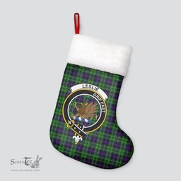 Scottish Leslie Hunting Clan Tartan Crest Christmas Stocking - Tartan Plaid Christmas Decor Scottish Plaid Tartan Plaid - ScotsTee - scotstee.com