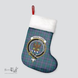 Scottish Sandilands Clan Tartan Crest Christmas Stocking - Tartan Plaid Christmas Decor Scottish Plaid Tartan Plaid - ScotsTee - scotstee.com