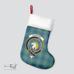 Scottish Oliphant Ancient Clan Tartan Crest Christmas Stocking - Tartan Plaid Christmas Decor Scottish Plaid Tartan Plaid - ScotsTee - scotstee.com