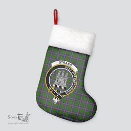 Scottish Strang (or Strange) Clan Tartan Crest Christmas Stocking - Tartan Plaid Christmas Decor Scottish Plaid Tartan Plaid - ScotsTee - scotstee.com