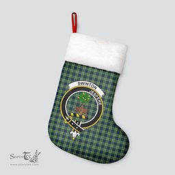 Scottish Swinton Clan Tartan Crest Christmas Stocking - Tartan Plaid Christmas Decor Scottish Plaid Tartan Plaid - ScotsTee - scotstee.com