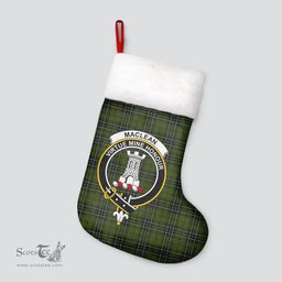 Scottish MacLean Hunting Clan Tartan Crest Christmas Stocking - Tartan Plaid Christmas Decor Scottish Plaid Tartan Plaid - ScotsTee - scotstee.com