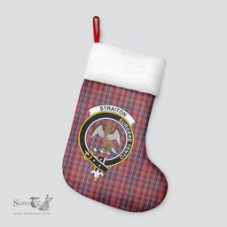 Scottish Straiton Clan Tartan Crest Christmas Stocking - Tartan Plaid Christmas Decor Scottish Plaid Tartan Plaid - ScotsTee - scotstee.com