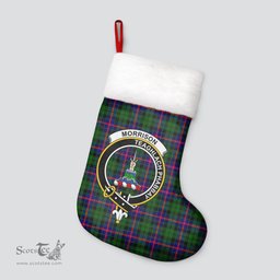 Scottish Morrison Modern Clan Tartan Crest Christmas Stocking - Tartan Plaid Christmas Decor Scottish Plaid Tartan Plaid - ScotsTee - scotstee.com