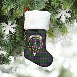 Scottish Morrison Modern Clan Tartan Crest Christmas Stocking - Tartan Plaid Christmas Decor Scottish Plaid Tartan Plaid - ScotsTee - scotstee.com