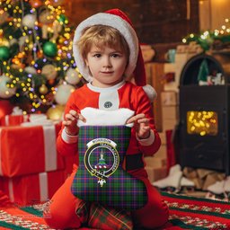 Scottish Morrison Modern Clan Tartan Crest Christmas Stocking - Tartan Plaid Christmas Decor Scottish Plaid Tartan Plaid - ScotsTee - scotstee.com