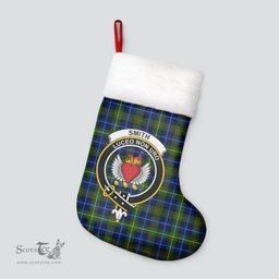 Scottish Smith Modern Clan Tartan Crest Christmas Stocking - Tartan Plaid Christmas Decor Scottish Plaid Tartan Plaid - ScotsTee - scotstee.com