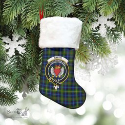 Scottish Smith Modern Clan Tartan Crest Christmas Stocking - Tartan Plaid Christmas Decor Scottish Plaid Tartan Plaid - ScotsTee - scotstee.com