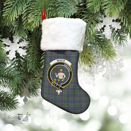 Scottish Wood Clan Tartan Crest Christmas Stocking - Tartan Plaid Christmas Decor Scottish Plaid Tartan Plaid - ScotsTee - scotstee.com