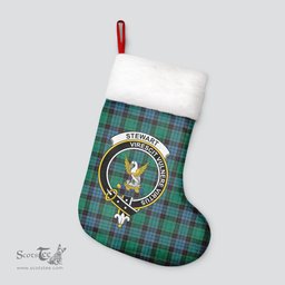Scottish Stewart Old Ancient Clan Tartan Crest Christmas Stocking - Tartan Plaid Christmas Decor Scottish Plaid Tartan Plaid - ScotsTee - scotstee.com