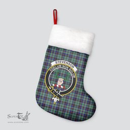 Scottish Stevenson Clan Tartan Crest Christmas Stocking - Tartan Plaid Christmas Decor Scottish Plaid Tartan Plaid - ScotsTee - scotstee.com