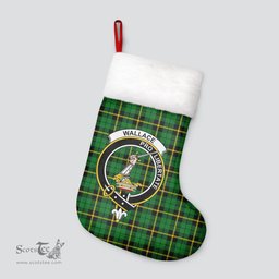 Scottish Wallace Hunting Modern Clan Tartan Crest Christmas Stocking - Tartan Plaid Christmas Decor Scottish Plaid Tartan Plaid - ScotsTee - scotstee.com