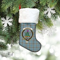 Scottish Thomson Blue Clan Tartan Crest Christmas Stocking - Tartan Plaid Christmas Decor Scottish Plaid Tartan Plaid - ScotsTee - scotstee.com