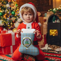 Scottish Thomson Blue Clan Tartan Crest Christmas Stocking - Tartan Plaid Christmas Decor Scottish Plaid Tartan Plaid - ScotsTee - scotstee.com