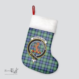 Scottish Sutherland Old Ancient Clan Tartan Crest Christmas Stocking - Tartan Plaid Christmas Decor Scottish Plaid Tartan Plaid - ScotsTee - scotstee.com
