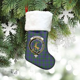Scottish Strachan Clan Tartan Crest Christmas Stocking - Tartan Plaid Christmas Decor Scottish Plaid Tartan Plaid - ScotsTee - scotstee.com