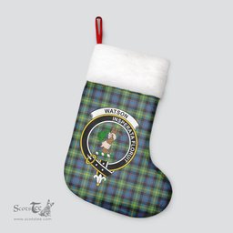Scottish Watson Ancient Clan Tartan Crest Christmas Stocking - Tartan Plaid Christmas Decor Scottish Plaid Tartan Plaid - ScotsTee - scotstee.com