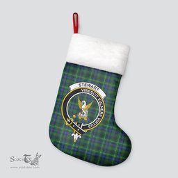 Scottish Stewart Hunting Modern Clan Tartan Crest Christmas Stocking - Tartan Plaid Christmas Decor Scottish Plaid Tartan Plaid - ScotsTee - scotstee.com