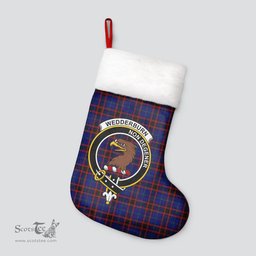 Scottish Wedderburn Clan Tartan Crest Christmas Stocking - Tartan Plaid Christmas Decor Scottish Plaid Tartan Plaid - ScotsTee - scotstee.com