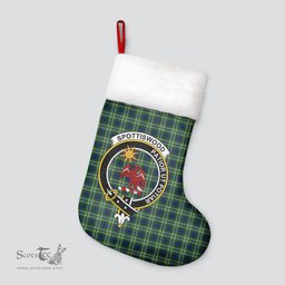 Scottish Spottiswood Clan Tartan Crest Christmas Stocking - Tartan Plaid Christmas Decor Scottish Plaid Tartan Plaid - ScotsTee - scotstee.com