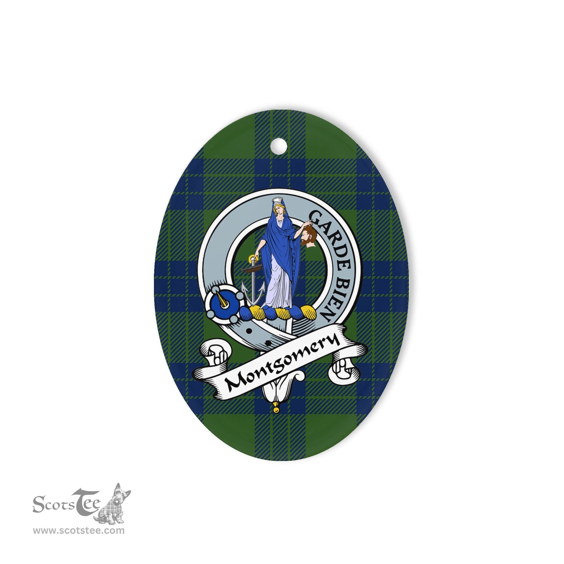 Montgomery Scottish Clan Badge Plaid Ornament Gift. Christmas Tree Ornament Montgomery Tartan Ornament,  ceramic ornament, personalized christmas ornaments, christmas tree ornaments, christmas door decorations, Plaid Ornament, Tartan Ceramic Ornament