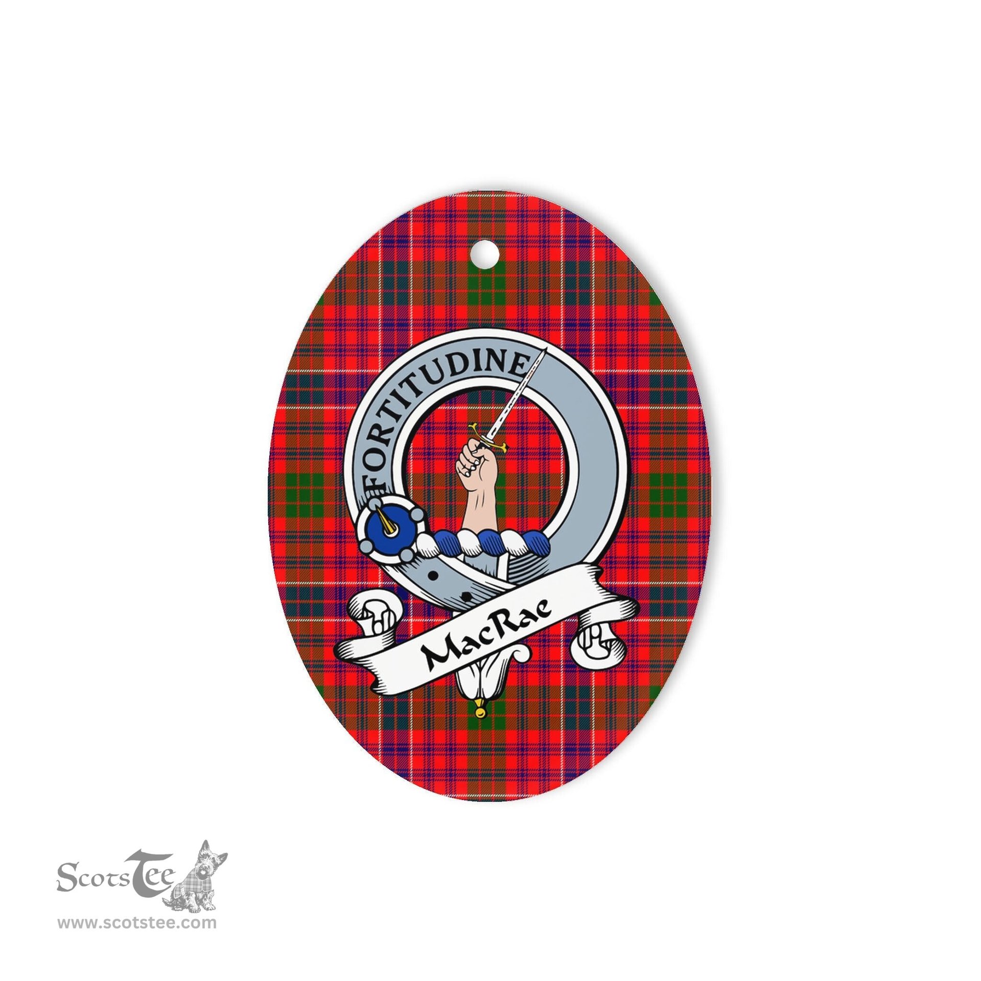 MacRae Scottish Clan Badge Plaid Ornament Gift. Christmas Tree Ornament MacRae Tartan Ornament,  ceramic ornament, personalized christmas ornaments, christmas tree ornaments, christmas door decorations, Plaid Ornament, Tartan Ceramic Ornament