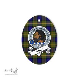Muir Scottish Clan Badge Plaid Ornament Gift. Christmas Tree Ornament Muir Tartan Ornament,  ceramic ornament, personalized christmas ornaments, christmas tree ornaments, christmas door decorations, Plaid Ornament, Tartan Ceramic Ornament