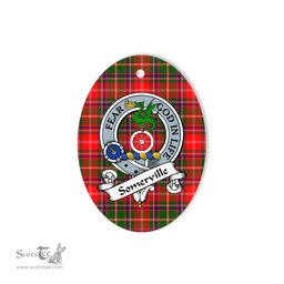 Somerville Scottish Clan Badge Plaid Ornament Gift. Christmas Tree Ornament Somerville Tartan Ornament,  ceramic ornament, personalized christmas ornaments, christmas tree ornaments, christmas door decorations, Plaid Ornament, Tartan Ceramic Ornament