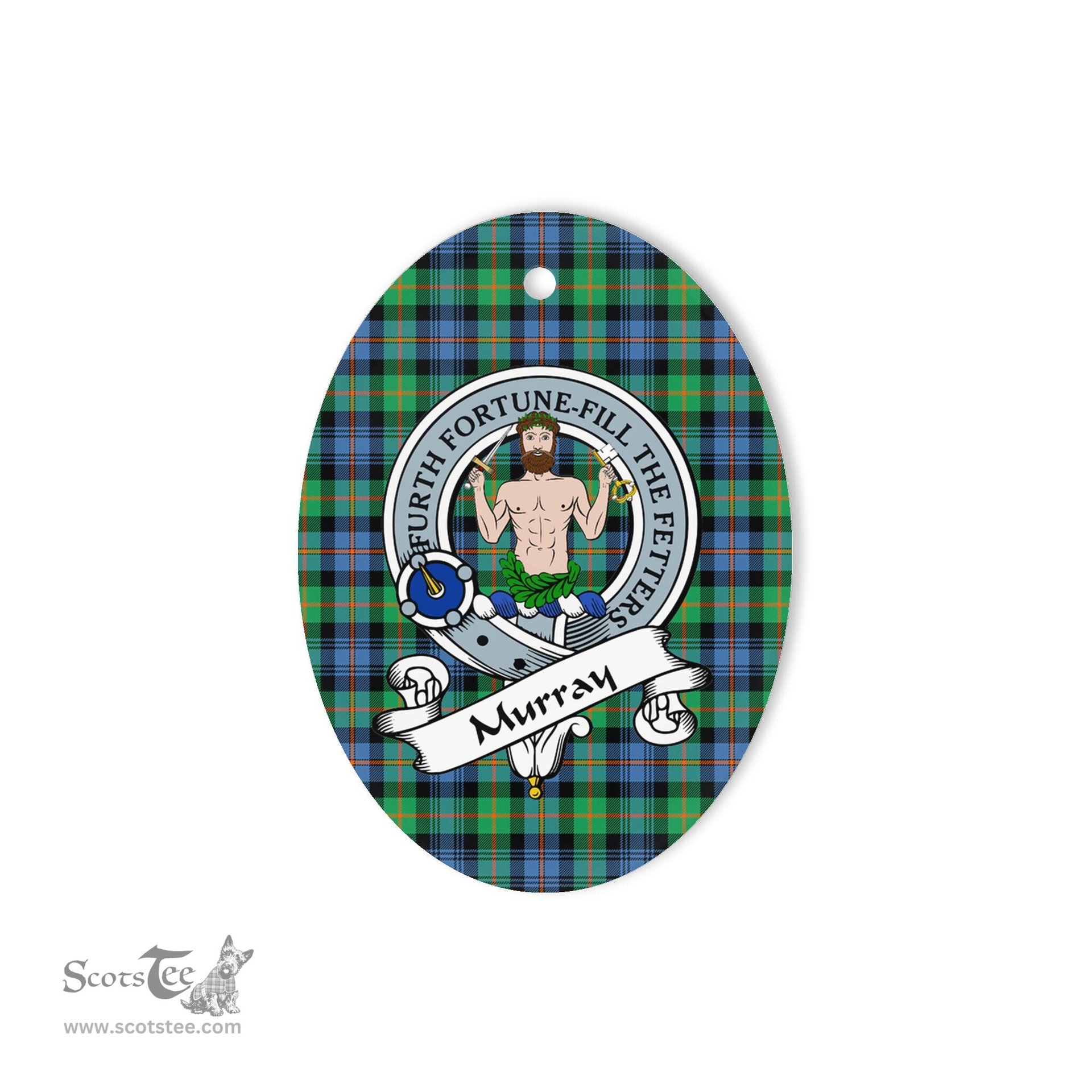 Murray of Atholl Scottish Clan Badge Plaid Ornament Gift. Christmas Tree Ornament Murray Tartan Ornament,  ceramic ornament, personalized christmas ornaments, christmas tree ornaments, christmas door decorations, Plaid Ornament, Tartan Ceramic Ornament