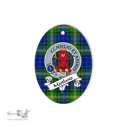 Maitland Scottish Clan Badge Plaid Ornament Gift. Christmas Tree Ornament Maitland Tartan Ornament,  ceramic ornament, personalized christmas ornaments, christmas tree ornaments, christmas door decorations, Plaid Ornament, Tartan Ceramic Ornament