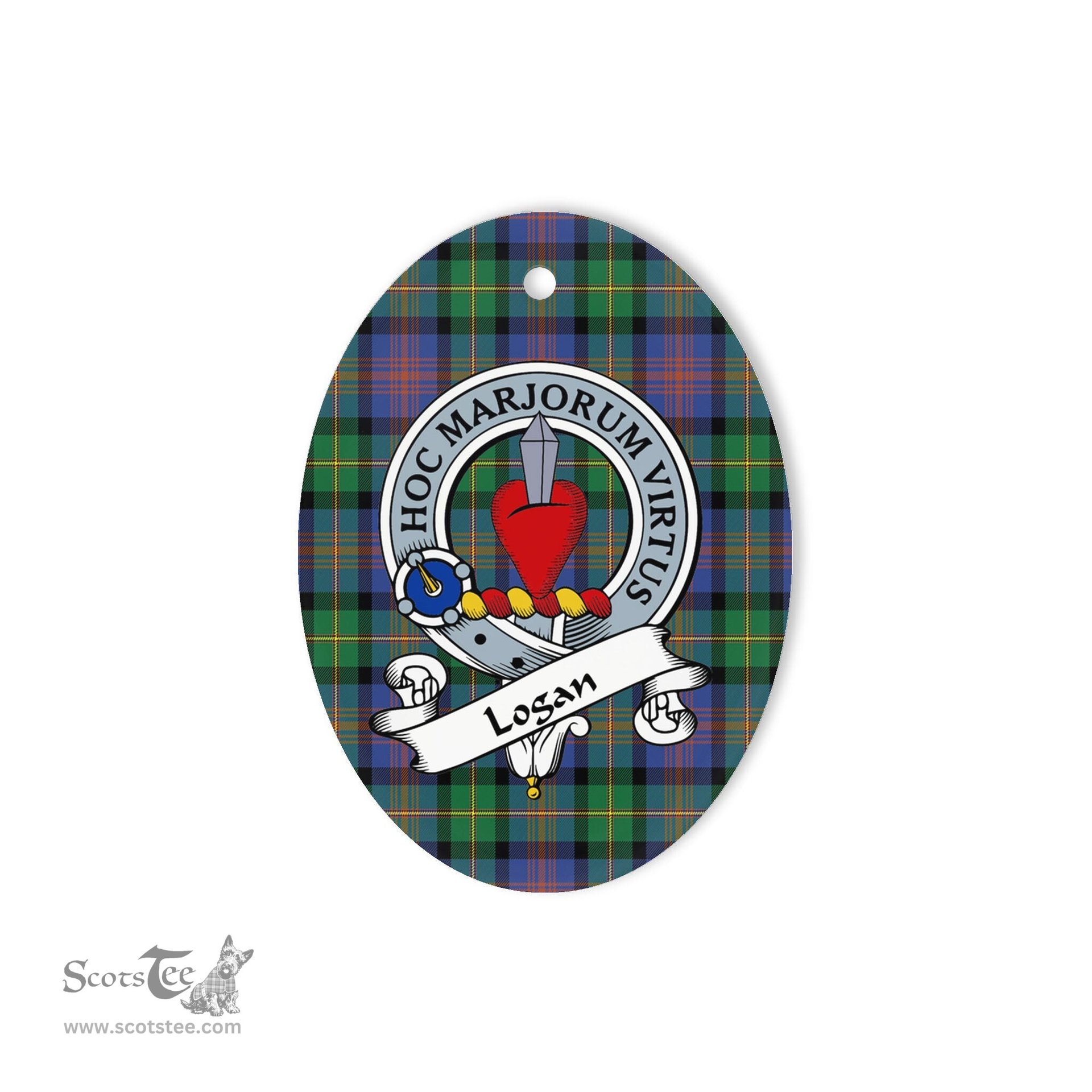 Logan Scottish Clan Badge Plaid Ornament Gift. Christmas Tree Ornament Logan Tartan Ornament,  ceramic ornament, personalized christmas ornaments, christmas tree ornaments, christmas door decorations, Plaid Ornament, Tartan Ceramic Ornament