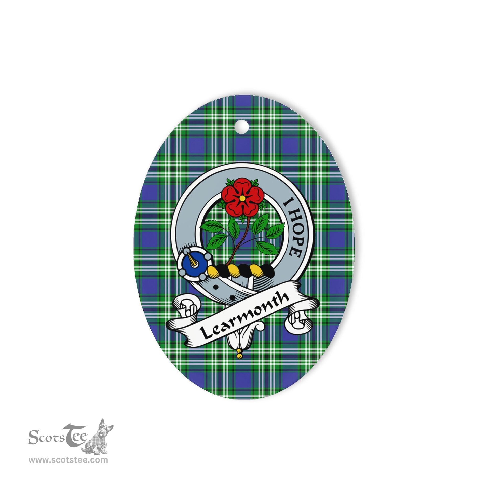 Learmonth Scottish Clan Badge Plaid Ornament Gift. Christmas Tree Ornament Learmonth Tartan Ornament,  ceramic ornament, personalized christmas ornaments, christmas tree ornaments, christmas door decorations, Plaid Ornament, Tartan Ceramic Ornament