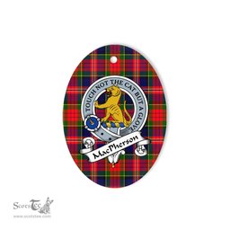 Macpherson Scottish Clan Badge Plaid Ornament Gift. Christmas Tree Ornament Macpherson Tartan Ornament,  ceramic ornament, personalized christmas ornaments, christmas tree ornaments, christmas door decorations, Plaid Ornament, Tartan Ceramic Ornament