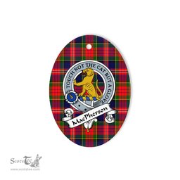 Macpherson Scottish Clan Badge Plaid Ornament Gift. Christmas Tree Ornament Macpherson Tartan Ornament,  ceramic ornament, personalized christmas ornaments, christmas tree ornaments, christmas door decorations, Plaid Ornament, Tartan Ceramic Ornament