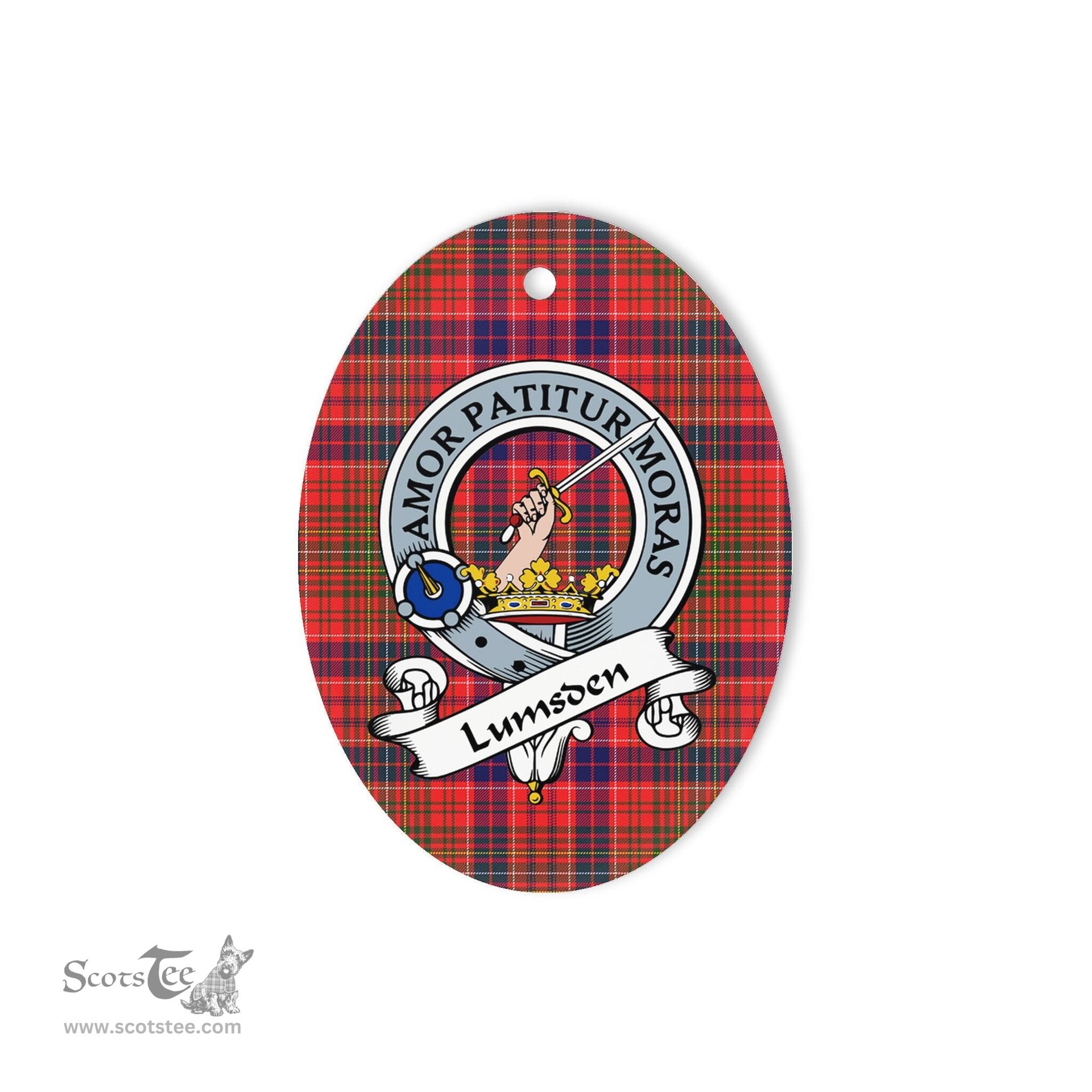 Lumsden Scottish Clan Badge Plaid Ornament Gift. Christmas Tree Ornament Lumsden Tartan Ornament,  ceramic ornament, personalized christmas ornaments, christmas tree ornaments, christmas door decorations, Plaid Ornament, Tartan Ceramic Ornament