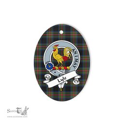 Lyle Scottish Clan Badge Plaid Ornament Gift. Christmas Tree Ornament Lyle Tartan Ornament,  ceramic ornament, personalized christmas ornaments, christmas tree ornaments, christmas door decorations, Plaid Ornament, Tartan Ceramic Ornament