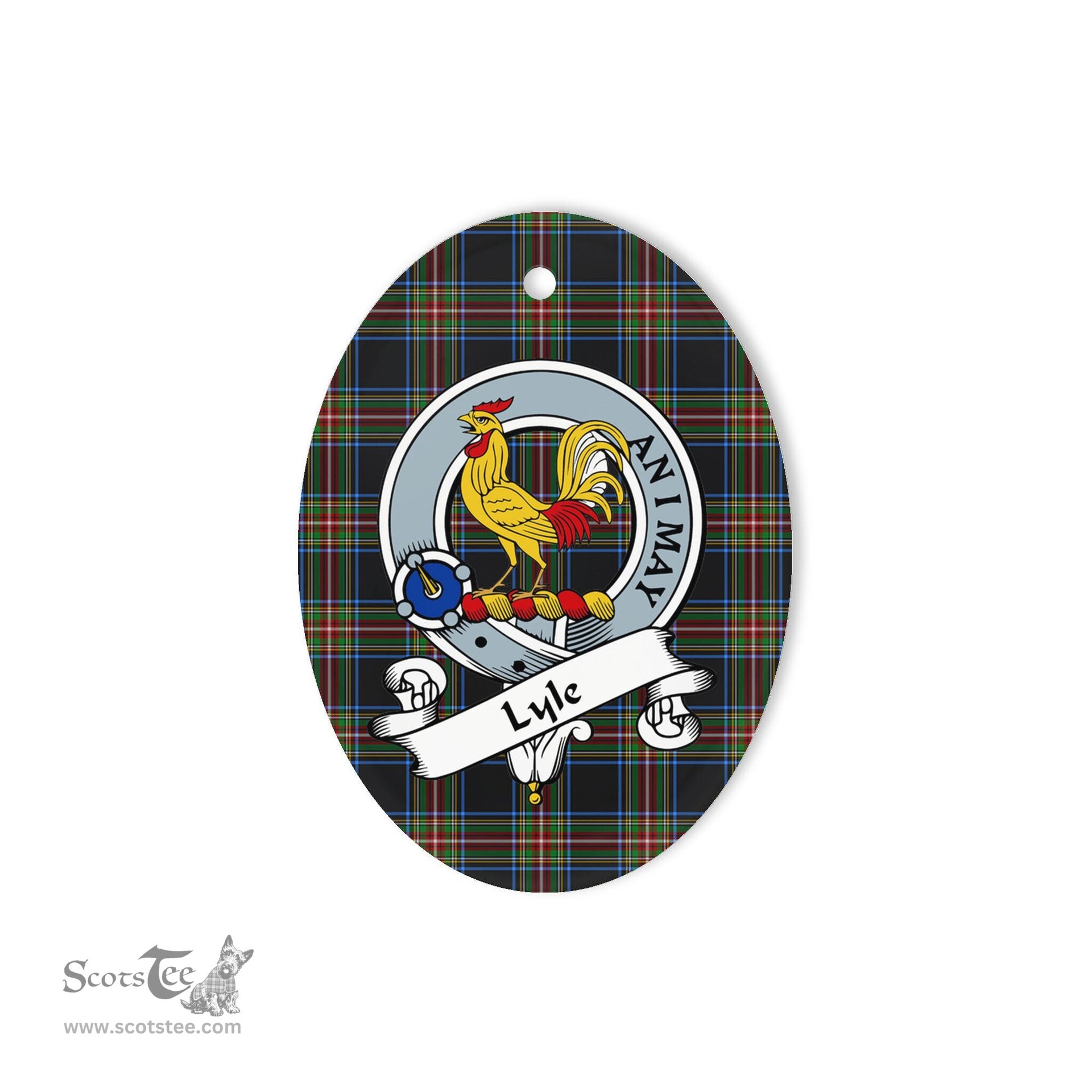Lyle Scottish Clan Badge Plaid Ornament Gift. Christmas Tree Ornament Lyle Tartan Ornament,  ceramic ornament, personalized christmas ornaments, christmas tree ornaments, christmas door decorations, Plaid Ornament, Tartan Ceramic Ornament