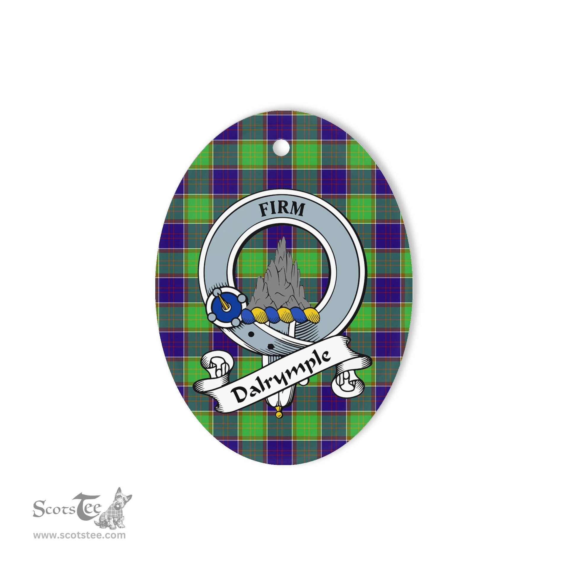 Dalrymple Scottish Clan Badge Plaid Ornament Gift. Christmas Tree Ornament Dalrymple Tartan Ornament,  ceramic ornament, personalized christmas ornaments, christmas tree ornaments, christmas door decorations, Plaid Ornament, Tartan Ceramic Ornament